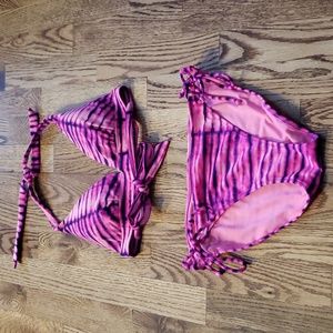 (M) Victoria's Secret Art Deco Triangle Bikini Coord Set Beach Resortwear Pool